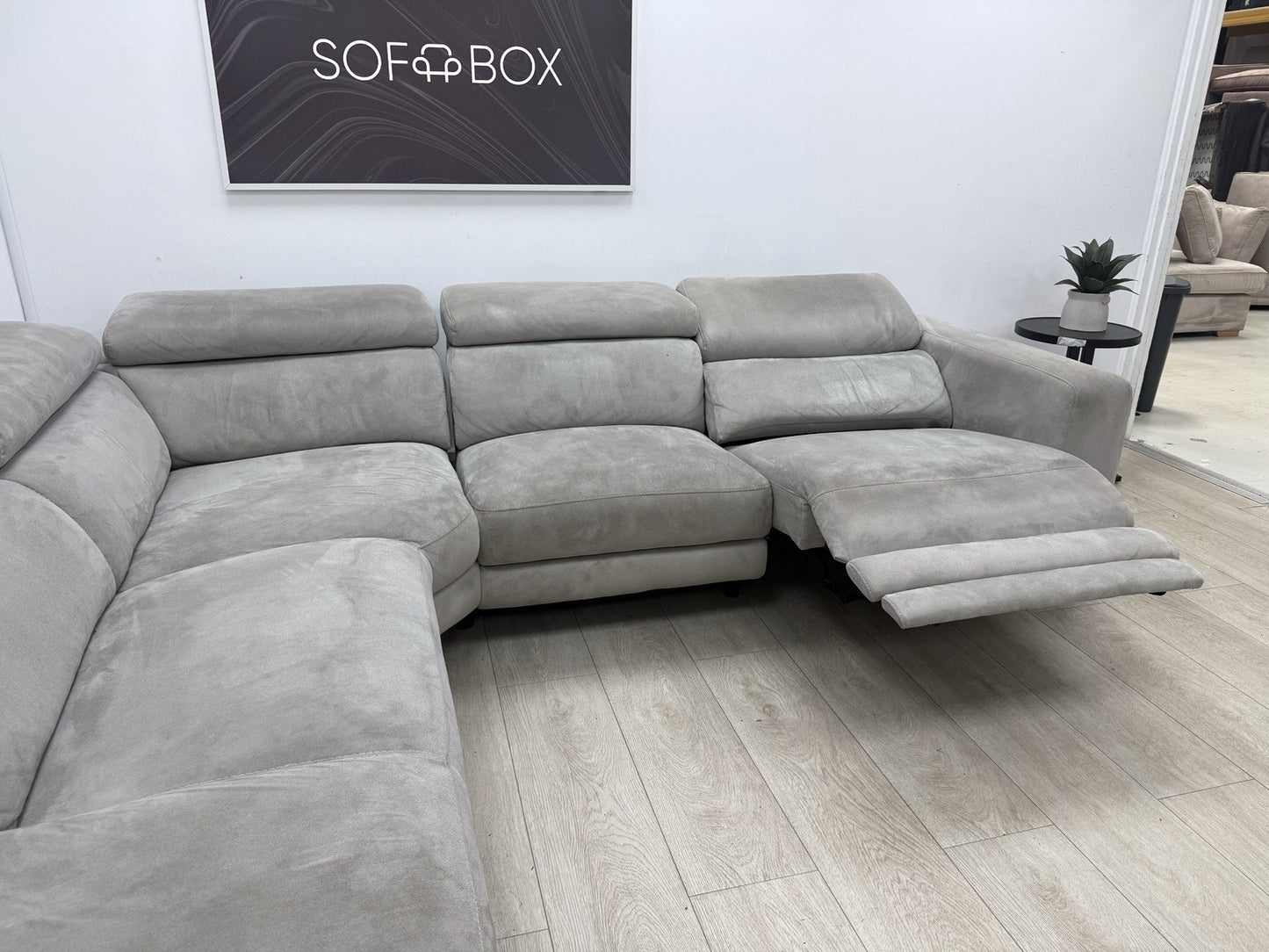 Fishpools Bella Power Recliner Corner Sofa & Amalfi Swivel Chair Set Dove Grey
