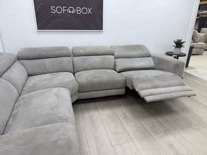Fishpools Bella Power Recliner Corner Sofa & Amalfi Swivel Chair Set Dove Grey