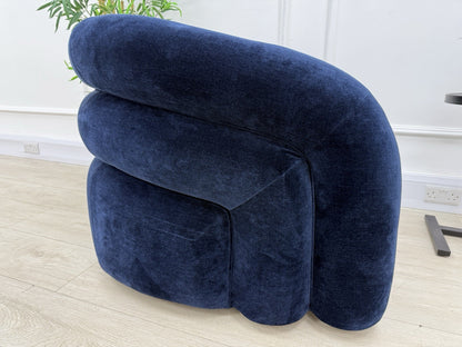 Sofology Dalston Fabric Swivel Chair In Navy