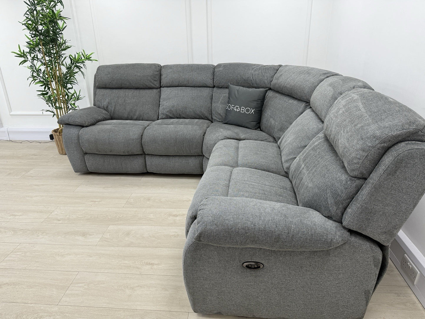 Furniture Village Moreno Power Recliner Corner Sofa In Charcoal Grey