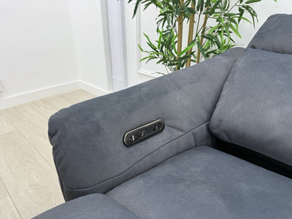 Sofology Renato 2.5 Seater Sofa Recliner Console Unit In Flecked Charcoal
