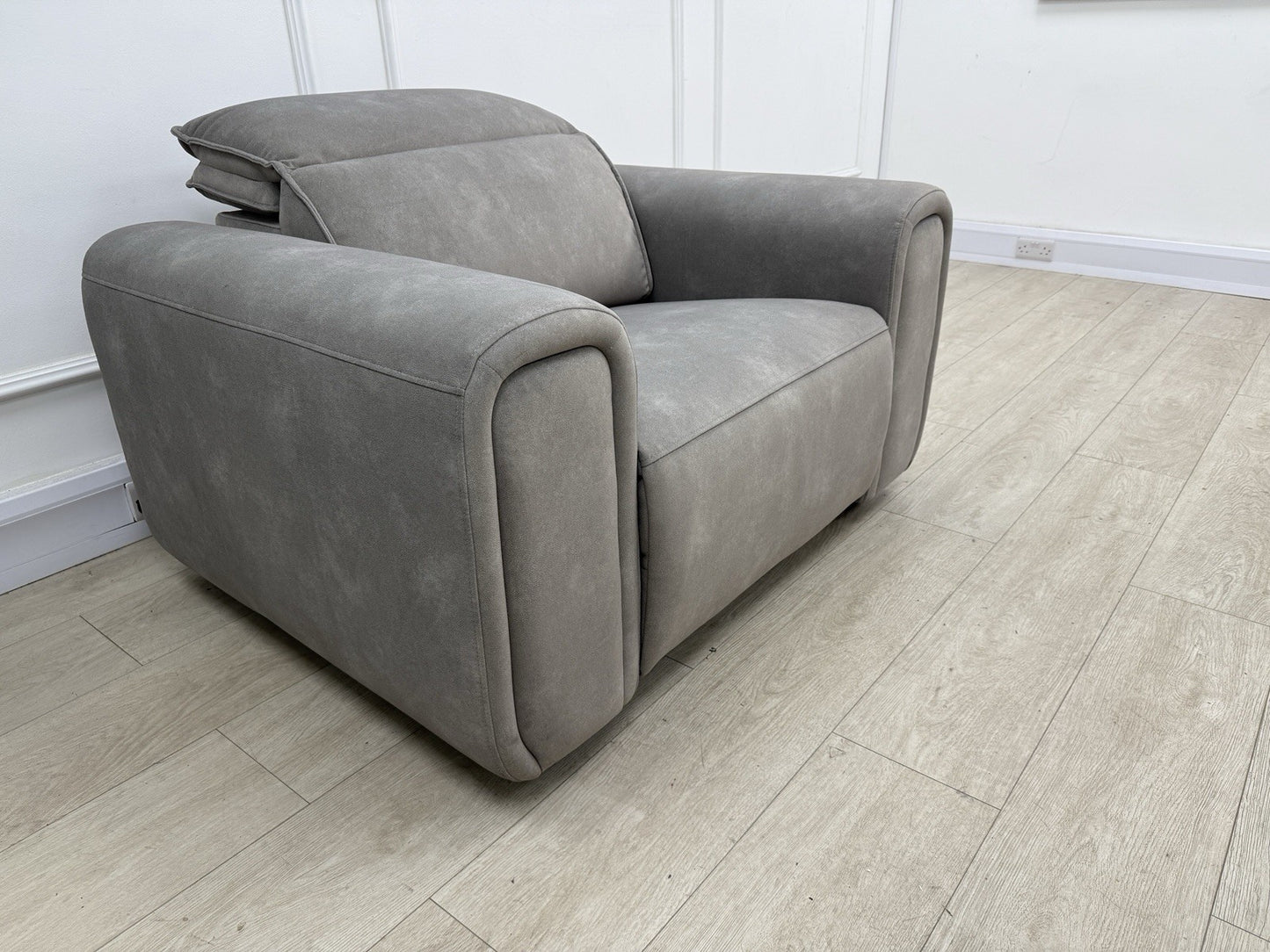 Sofology Premiere Power Recliner Love Seat In Lifestyle Flecked Mocha Fabric