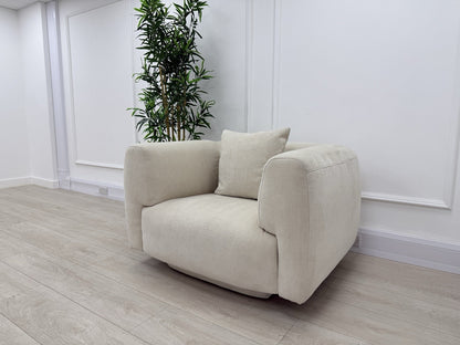 Sofology Nuvole Fabric Chair in Ivory