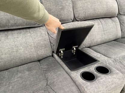 Harveys Brooklyn Power Recliner Corner Sofa In Charcoal Grey