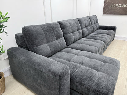 DFS Steller XL Power Chaise Recliner Sofa In Nuova Black Fabric