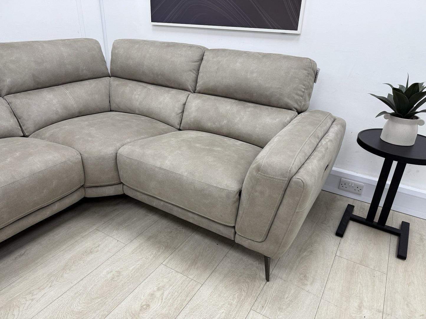 DFS San Mateo Power Recliner Corner Sofa In Arizona Stone Fabric
