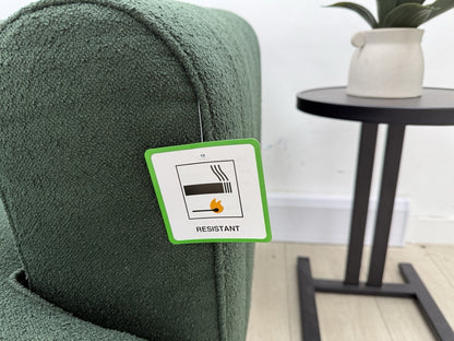 DFS Enhanced Corner Sofa In Green Bouclé Fabric