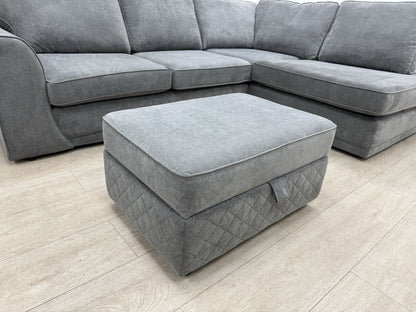 DFS Orka Storage Footstool In Graphite Grey Fabric