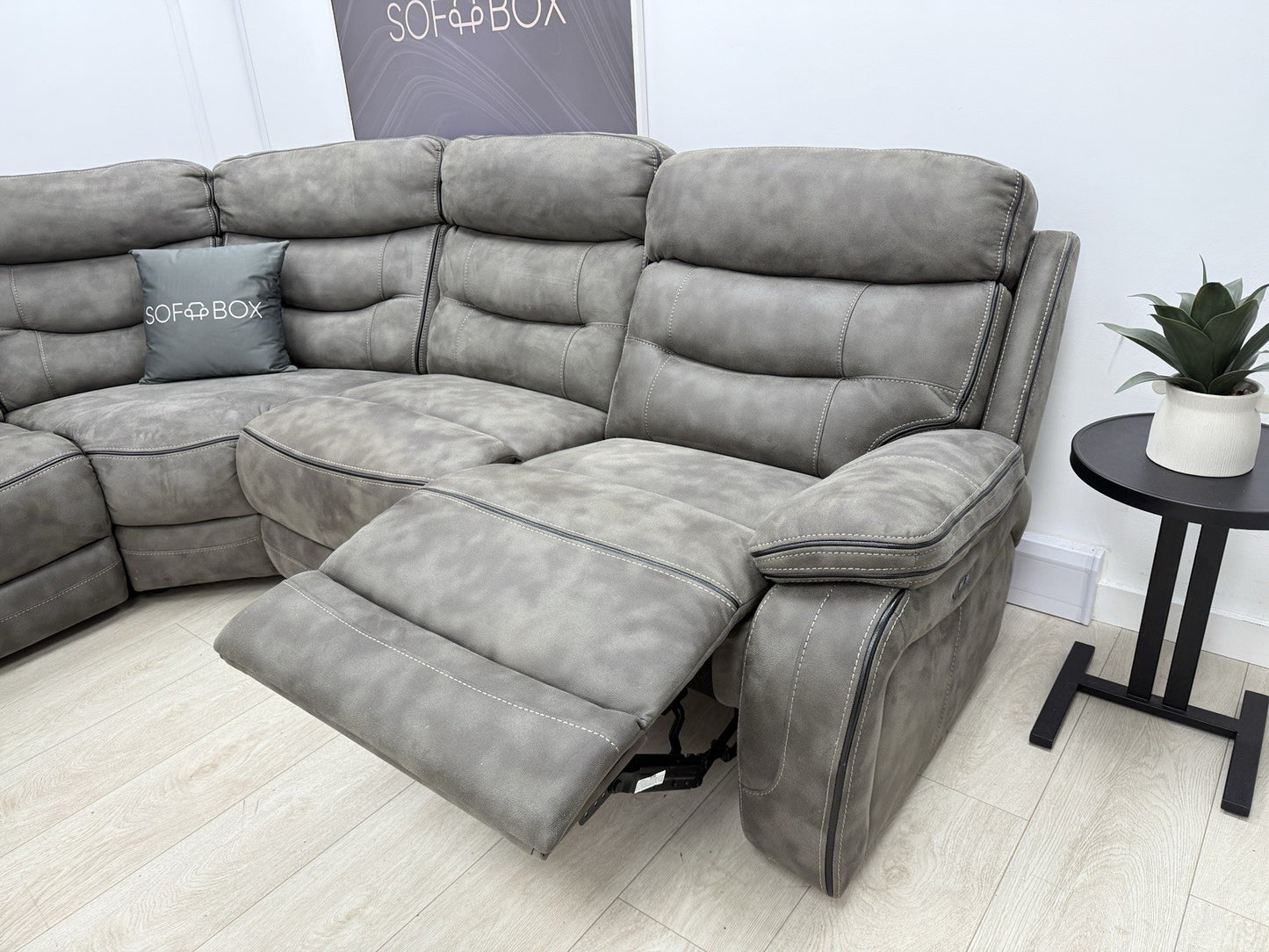 DFS Noah Power Recliner Corner Sofa In Grey