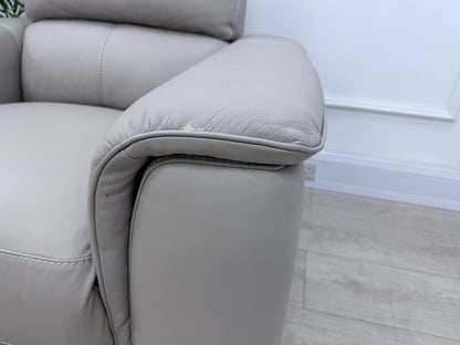 DFS Arwen Leather Power Recliner Chair In Oatmeal Borelli Leather