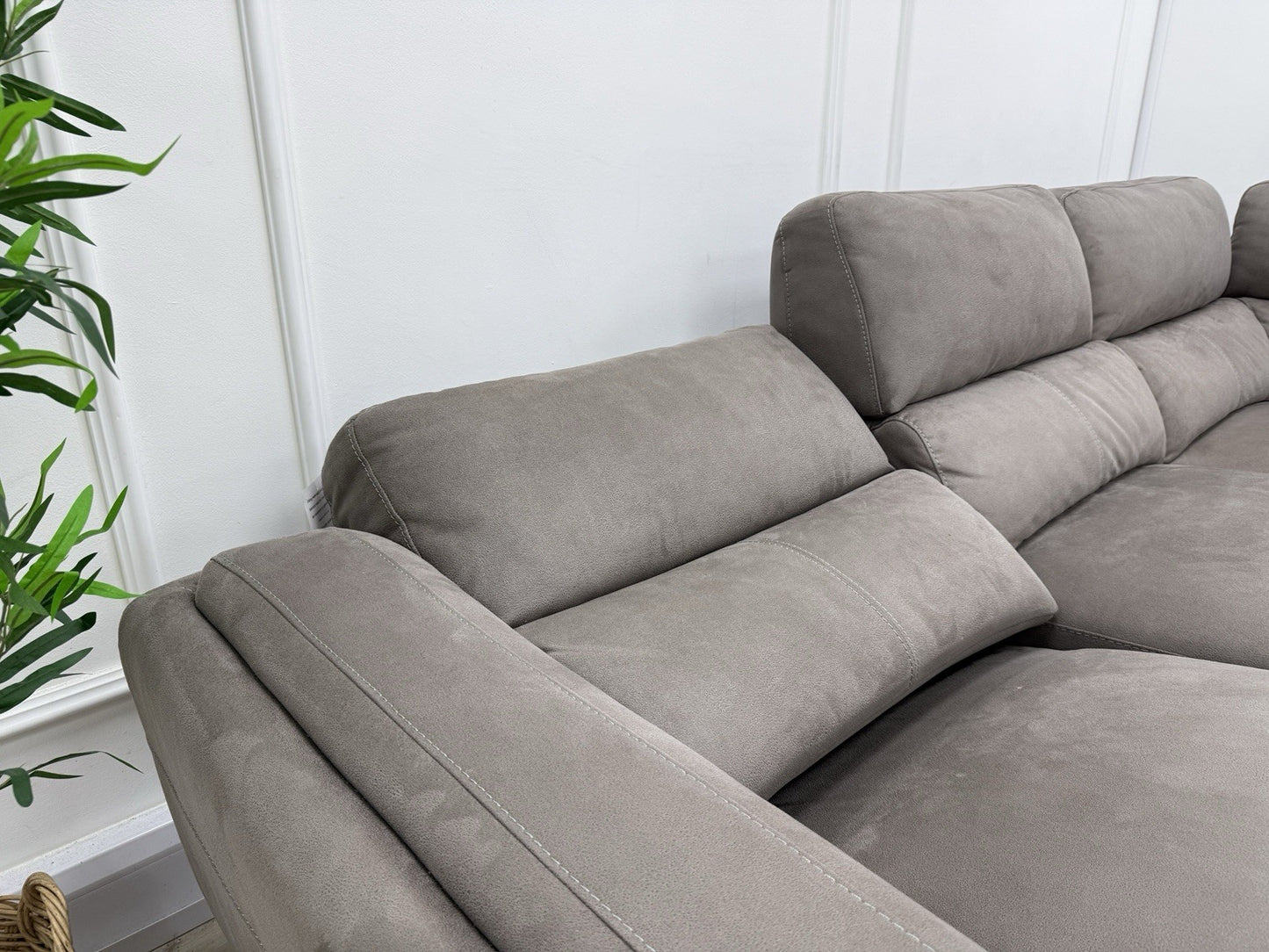 DFS San Mateo Power Recliner Corner Sofa In Arizona Pewter Fabric