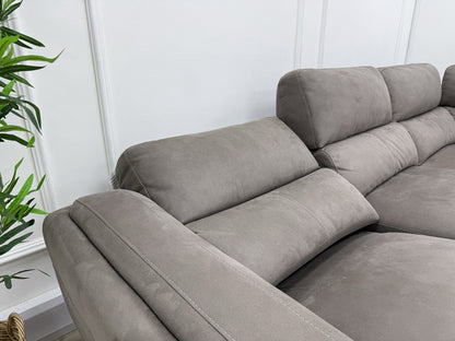 DFS San Mateo Power Recliner Corner Sofa In Arizona Pewter Fabric