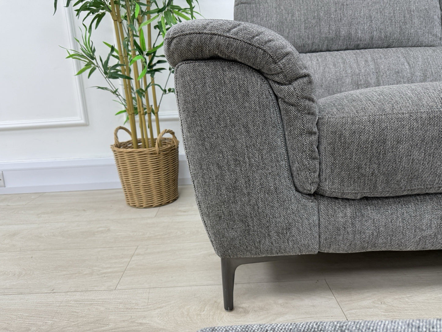 DFS Soren Power Recliner Corner Sofa & Footstool In Charcoal