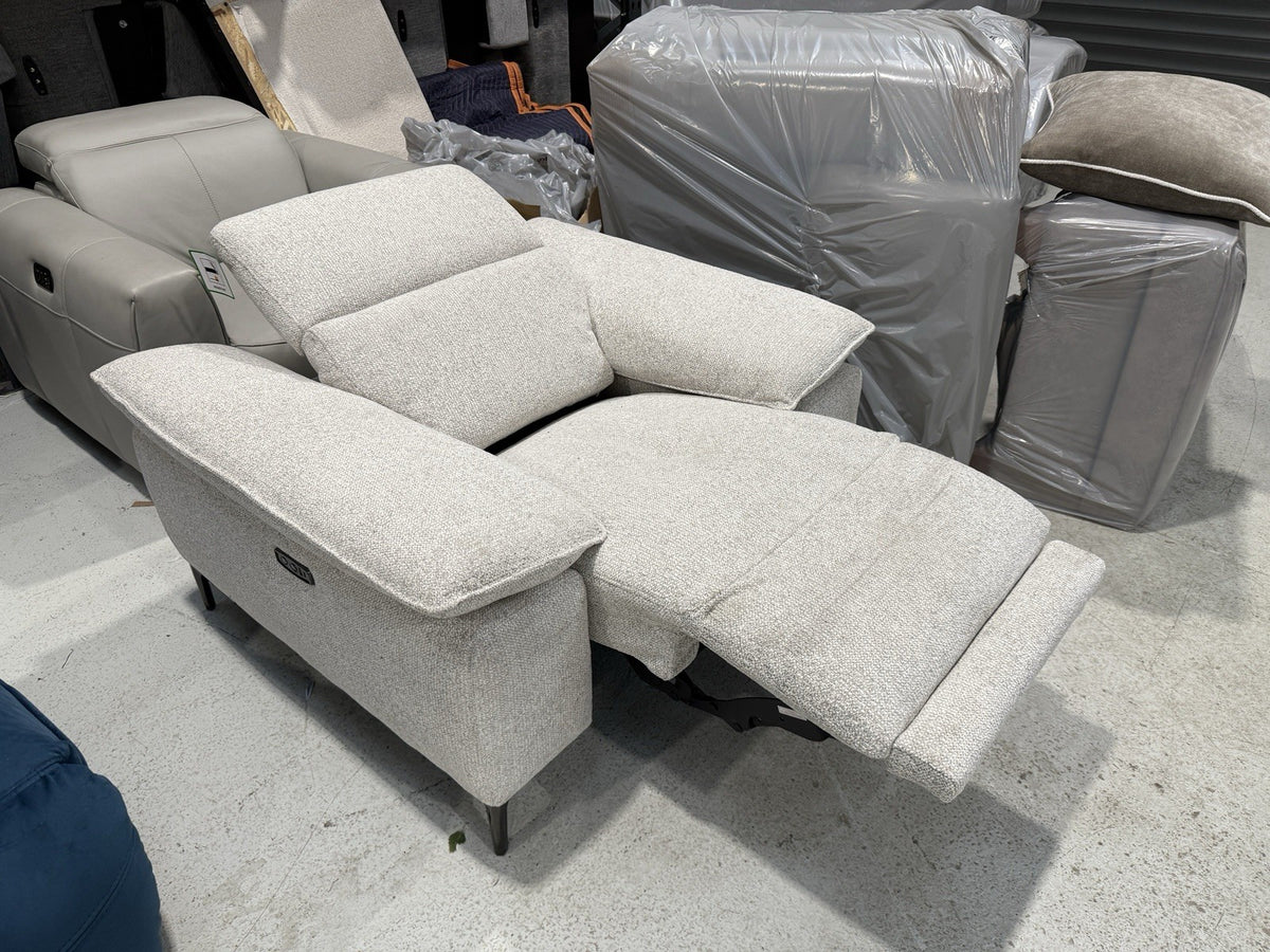 DFS Valetta Power Recliner Armchair In Natural Fabric