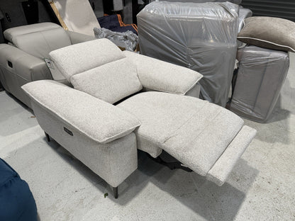 DFS Valetta Power Recliner Armchair In Natural Fabric