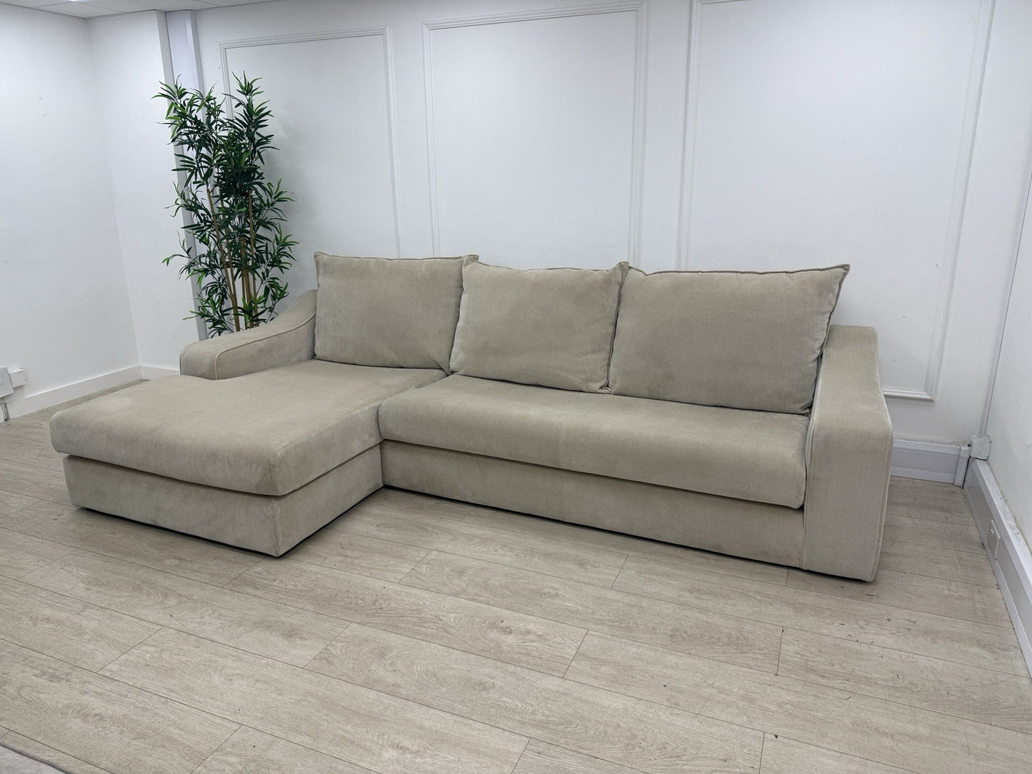DFS Maura Left Hand Facing Large Chaise Sofa In Natural Fabric