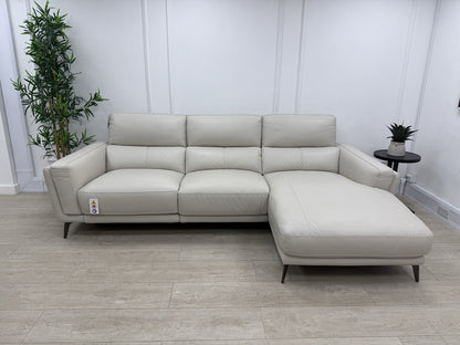 DFS San Antonio Power Recliner 3 Seater Chaise End Sofa In Fossil Leather