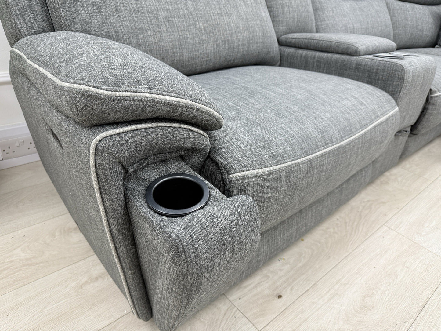 DFS Trek Power Recliner Corner Sofa In Charcoal