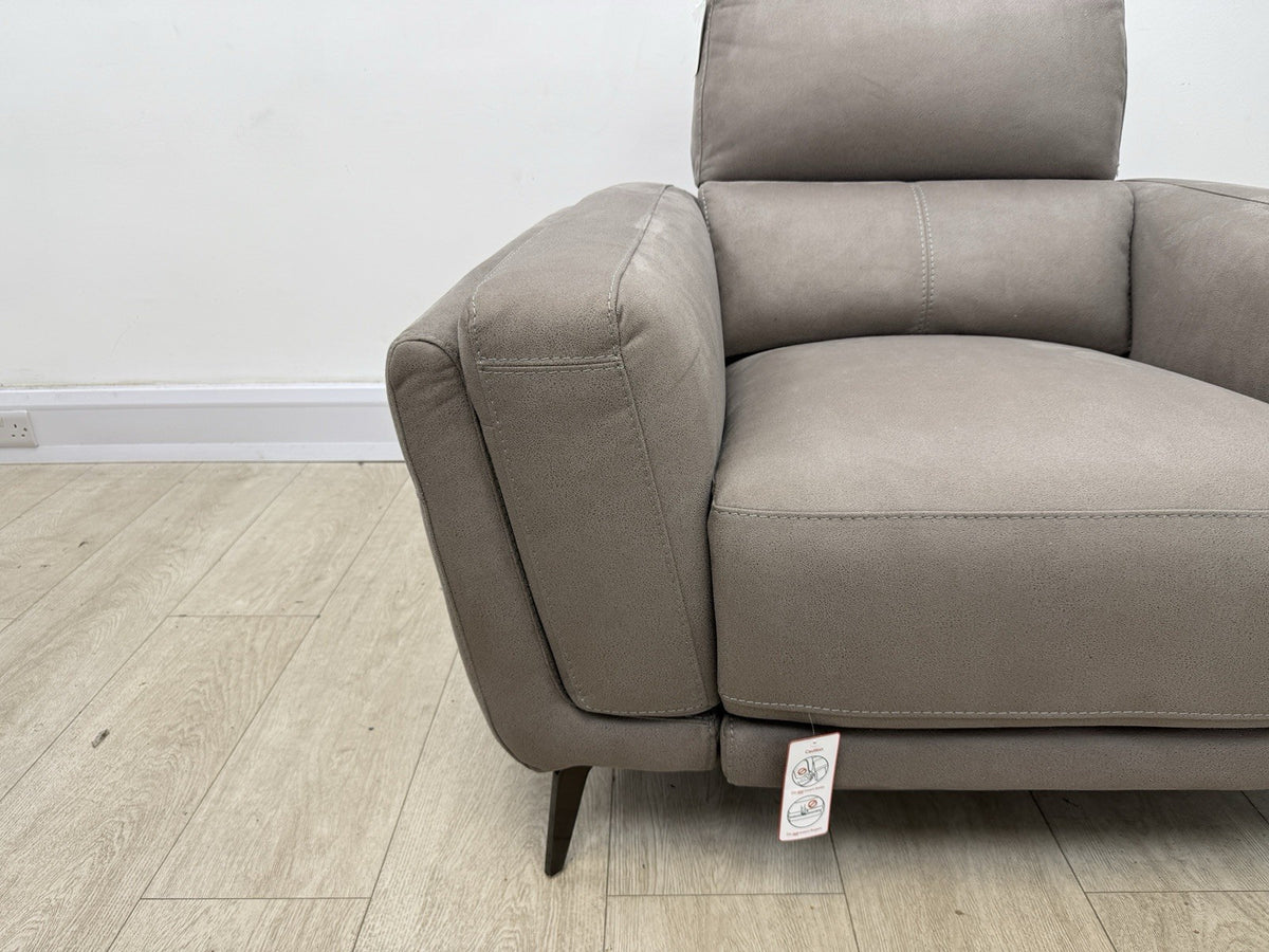 DFS San Mateo Power Recliner Armchair In Pewter Fabric