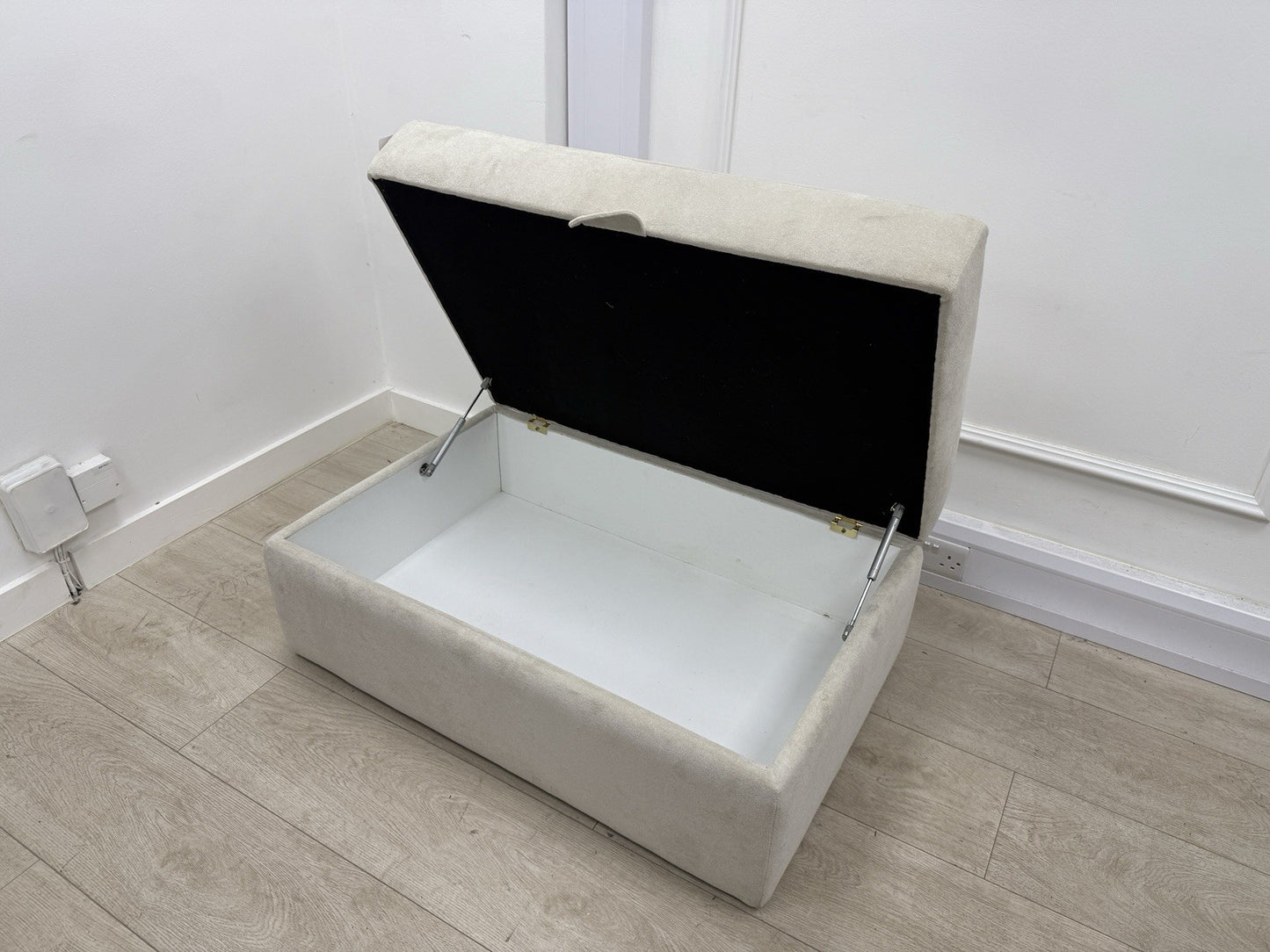 DFS Alani Large Storage Footstool In Cream Fabric