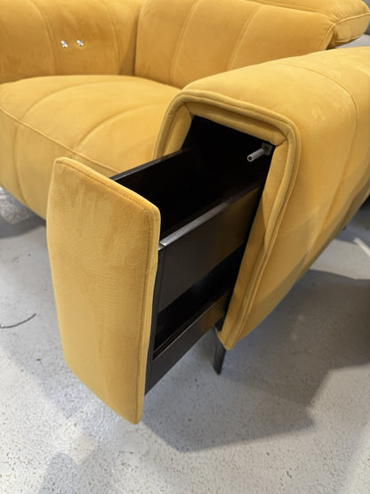 DFS Torren Power Storage Arm Recliner Chair In Mustard