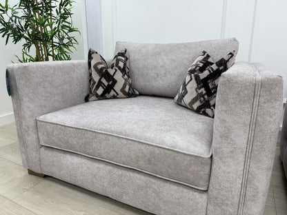 Sofology Titan Fabric Loveseat Full Back in Marina Stone/Stone Mix