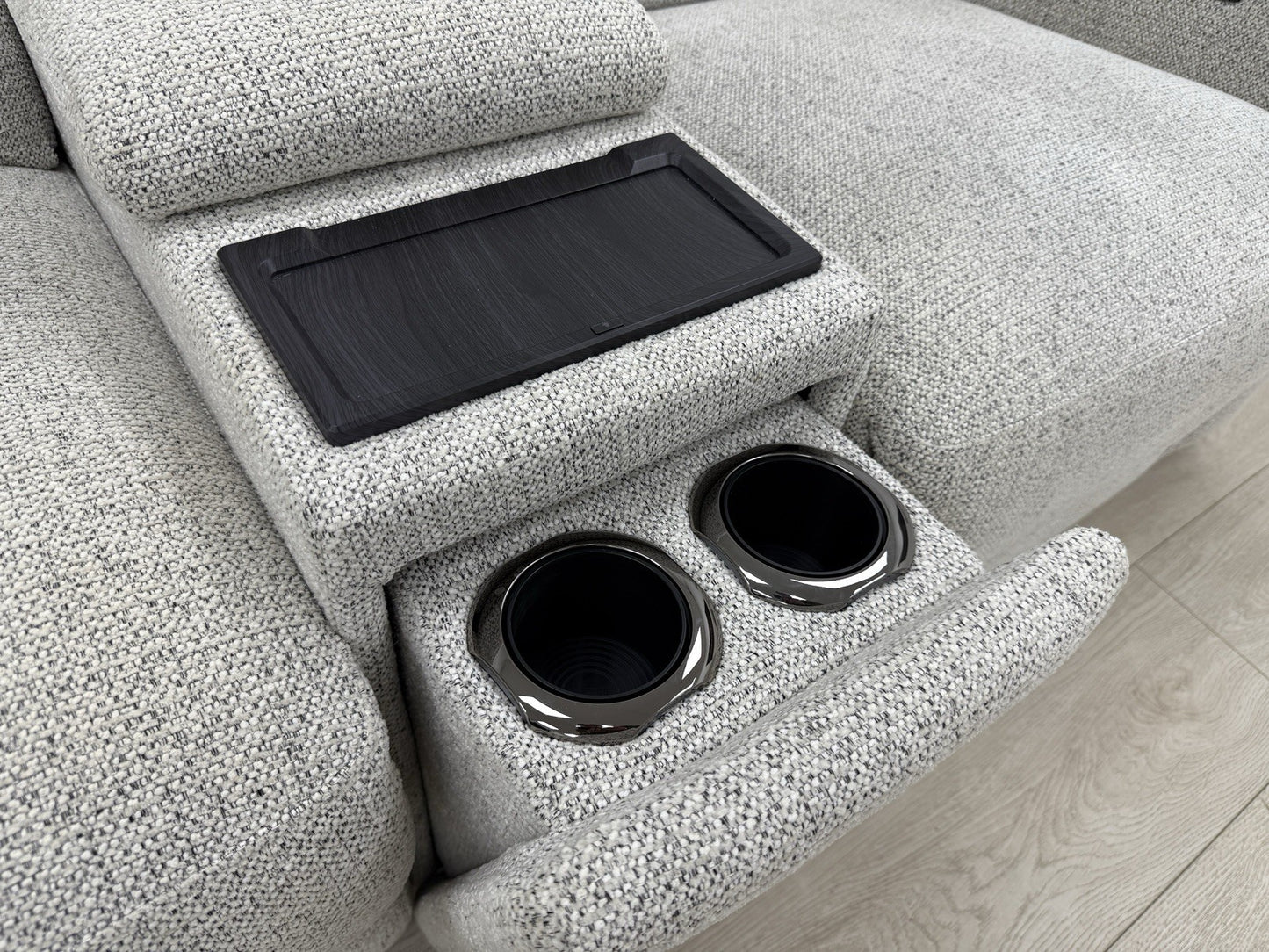 Furniture Village Nixon 2 Seater Power Recliner Sofa In Oyster Fabric