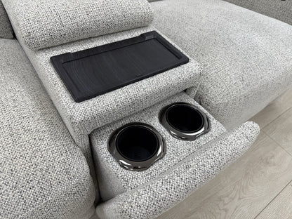 Furniture Village Nixon 2 Seater Power Recliner Sofa In Oyster Fabric