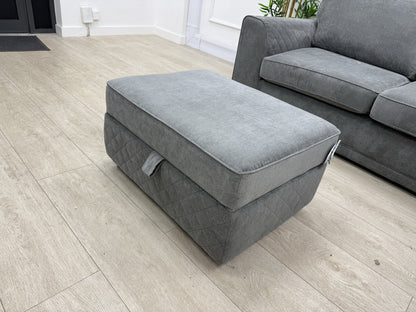 DFS Orka Storage Footstool In Graphite Grey Fabric