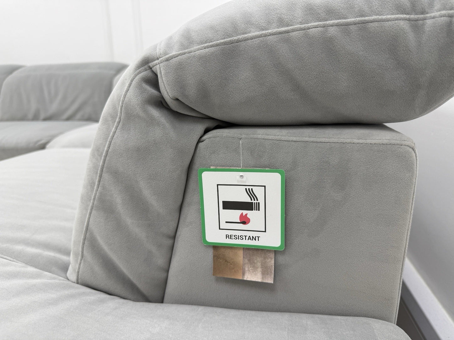 Natuzzi Speranza Corner Sofa In Grey Velvet