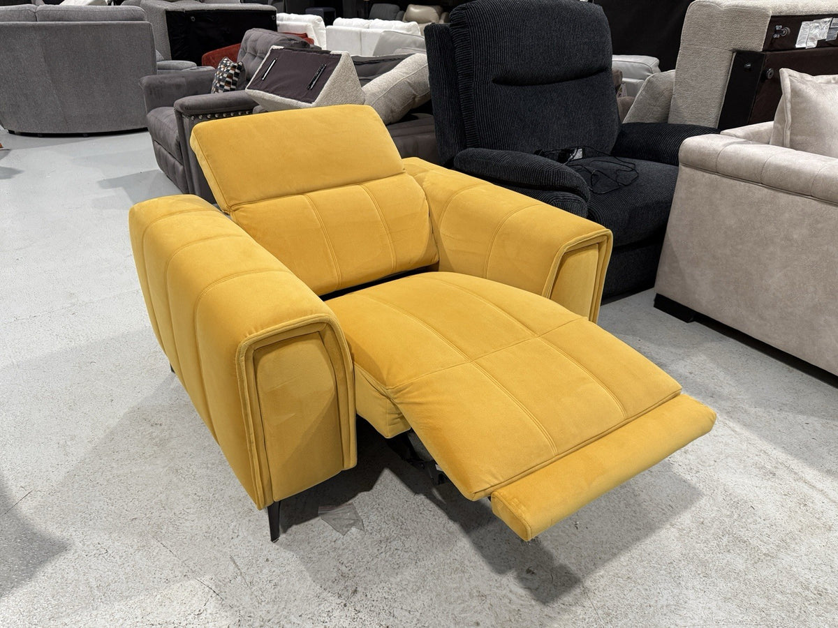 DFS Torren Power Storage Arm Recliner Chair In Mustard