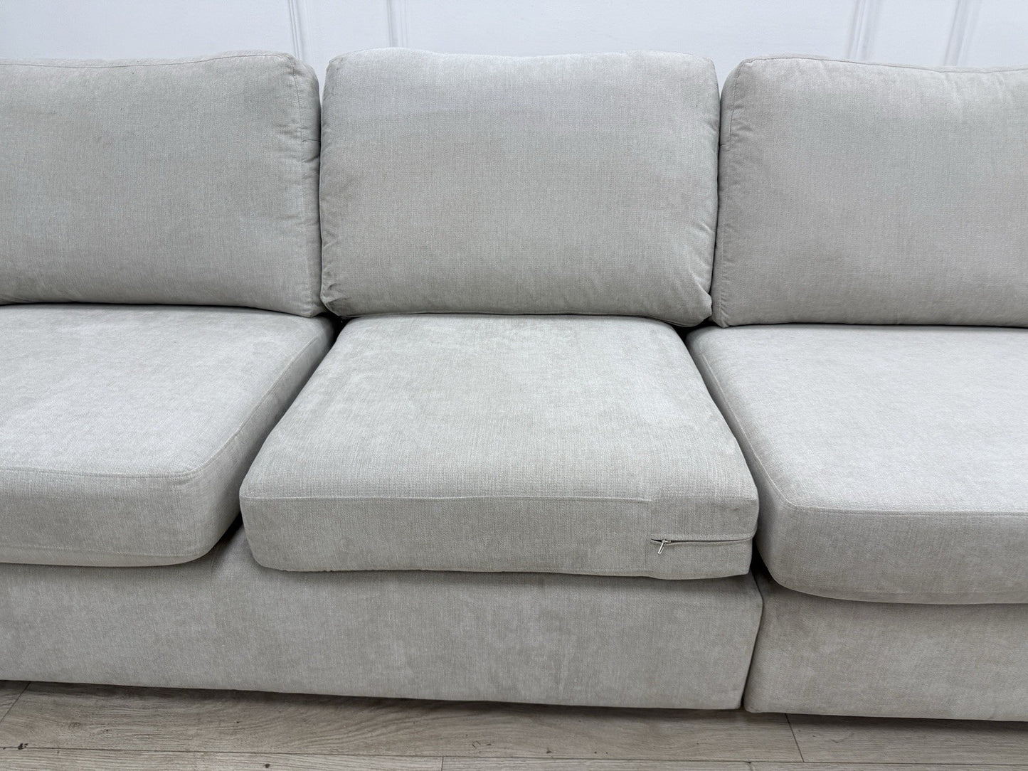 DFS Freya 6 Seater Sofa In Silver Fabric
