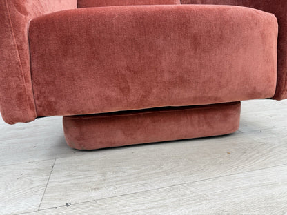 DFS French Connection Molten Swivel Accent Chair In Henna Fabric