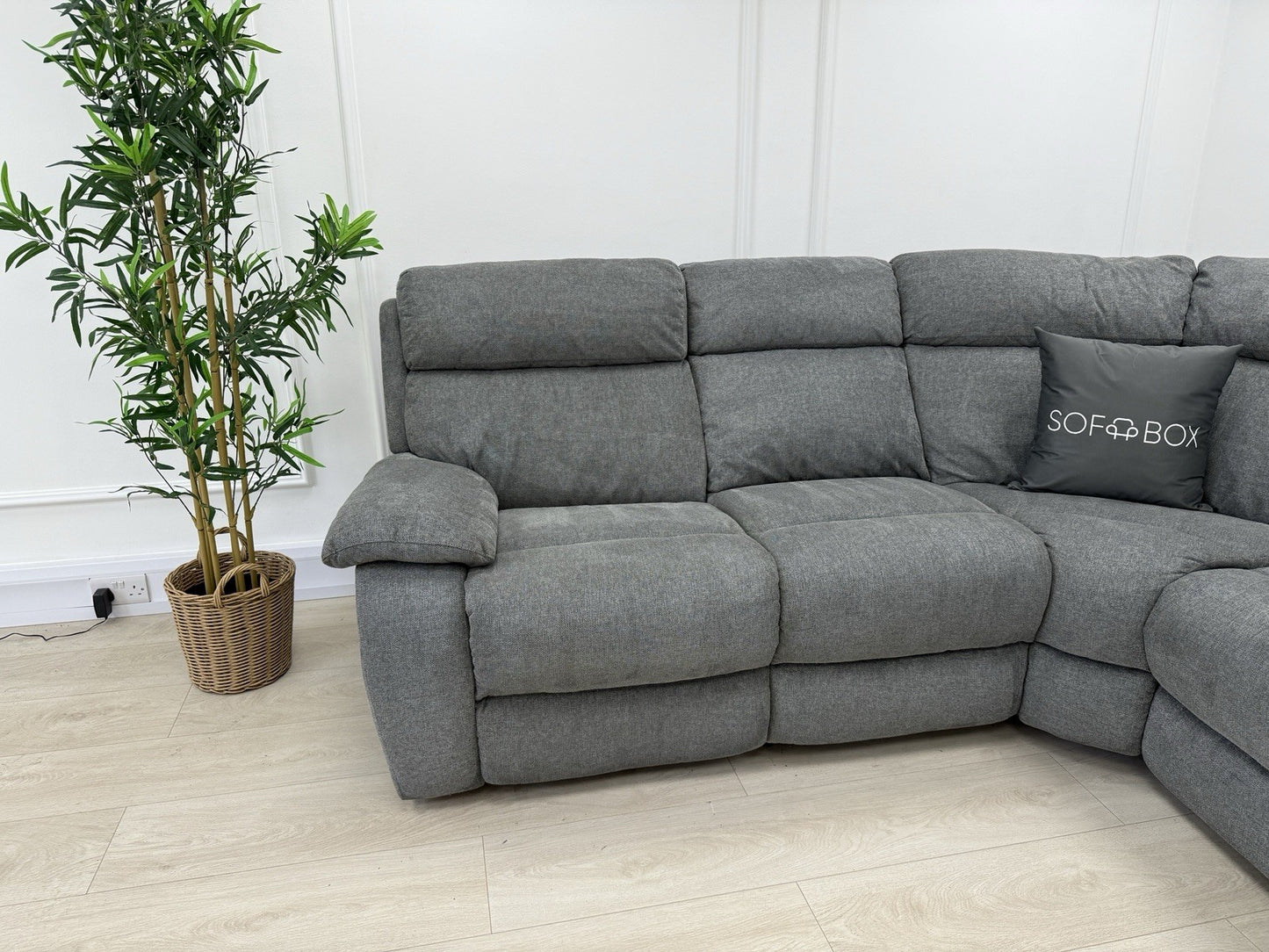 Furniture Village Moreno Power Recliner Corner Sofa In Charcoal Grey