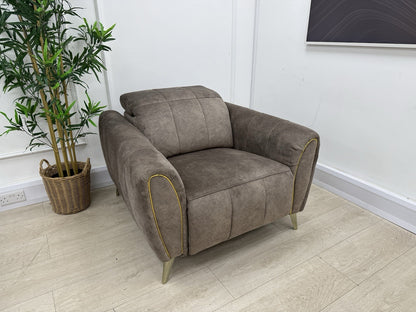 DFS Lidia Power Recliner Chair In Mayson Truffle Fabric