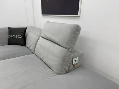 Natuzzi Speranza Corner Sofa In Grey Velvet