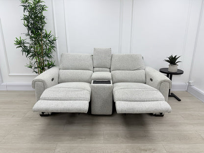 Furniture Village Nixon 2 Seater Power Recliner Sofa In Oyster Fabric