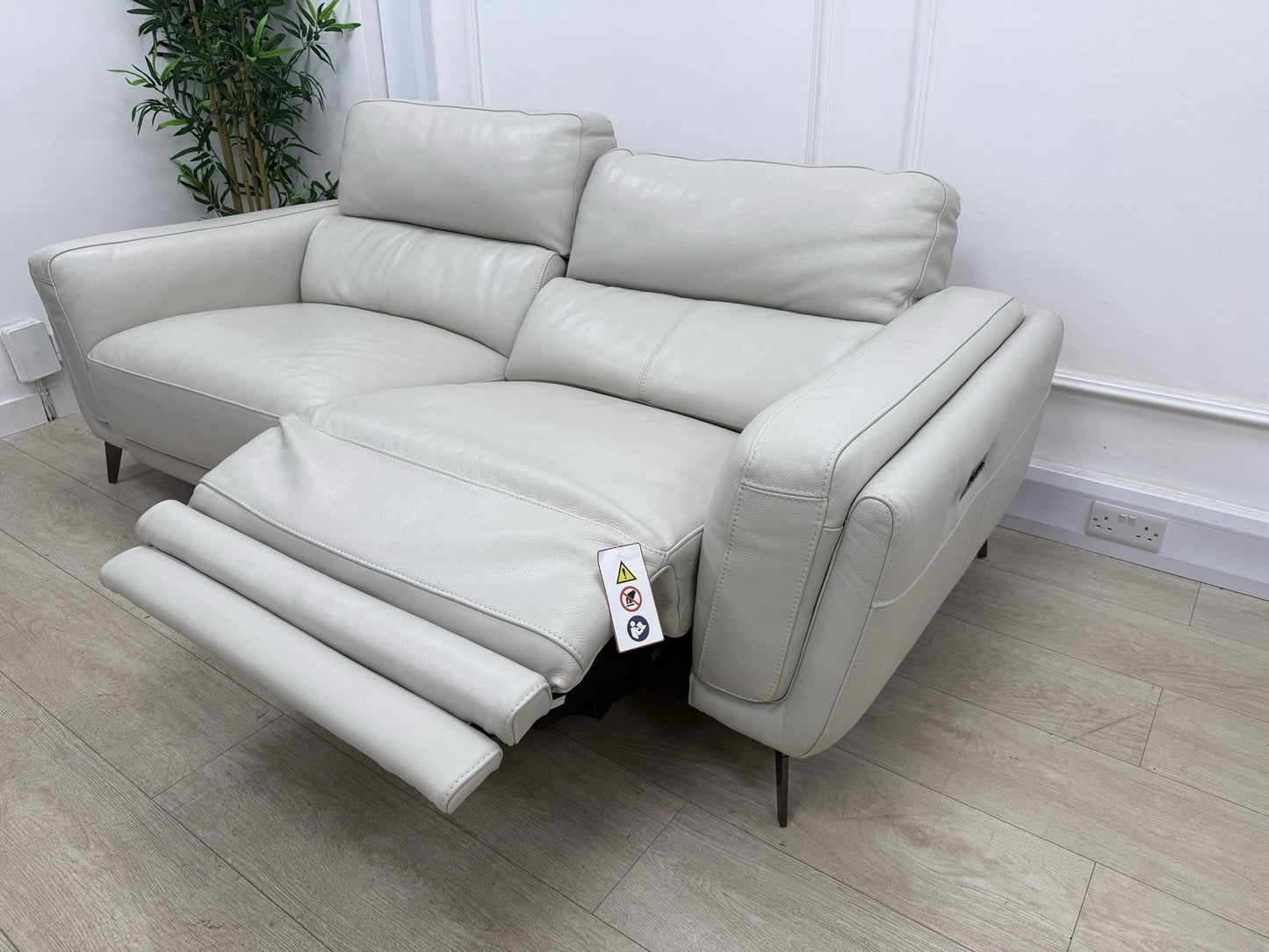 DFS San Antonio 3 Seater Power Recliner Heated Sofa In Fossil Leather