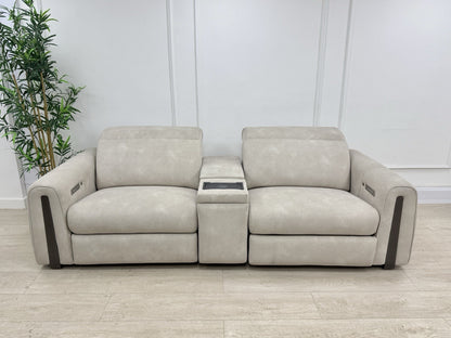 Sofology Kingsbridge Power Recliner/Heated/Headrest 3 Seater Sofa In Ivory