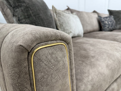 DFS Devine Left Hand Facing Corner Sofa In Chocolate Combination