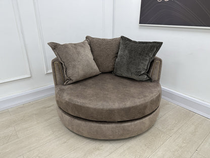 DFS Devine Swivel Cuddle Chair In Chocolate