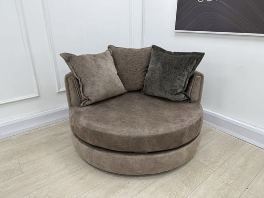 DFS Devine Swivel Cuddle Chair In Chocolate