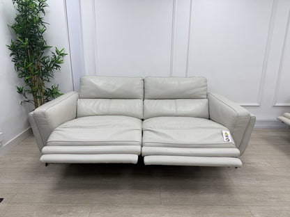 DFS San Antonio 3 Seater Power Recliner Heated Sofa In Fossil Leather