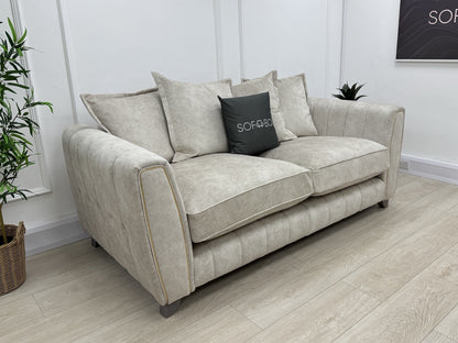 DFS Cherished Pillow Back 3 Seater Sofa In Cream Combination