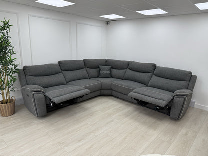 DFS Trek Power Recliner Corner Sofa In Grey