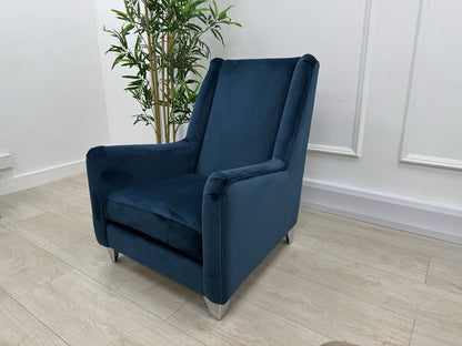 DFS Peace Accent Chair In Blue Velvet