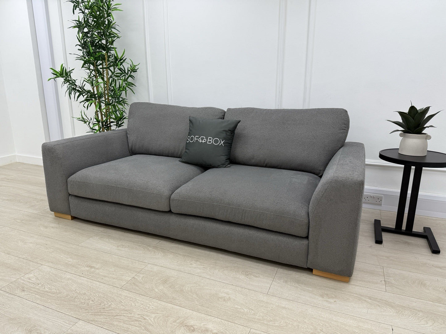 DFS Calix 3 Seater Sofa In Grey Bouclé Fabric