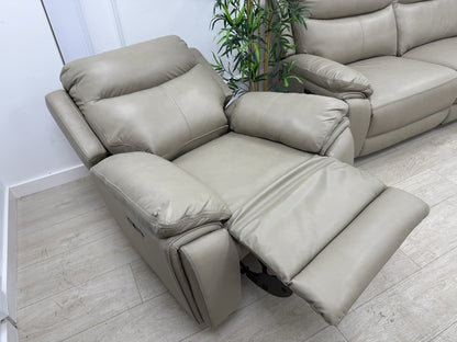 DFS Trek Power Recliner Chair In Taupe Leather