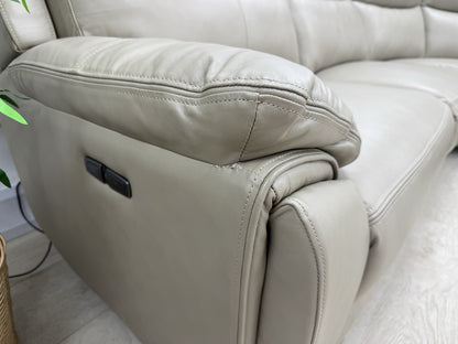 DFS Trek Power Recliner Corner Sofa In Taupe Leather