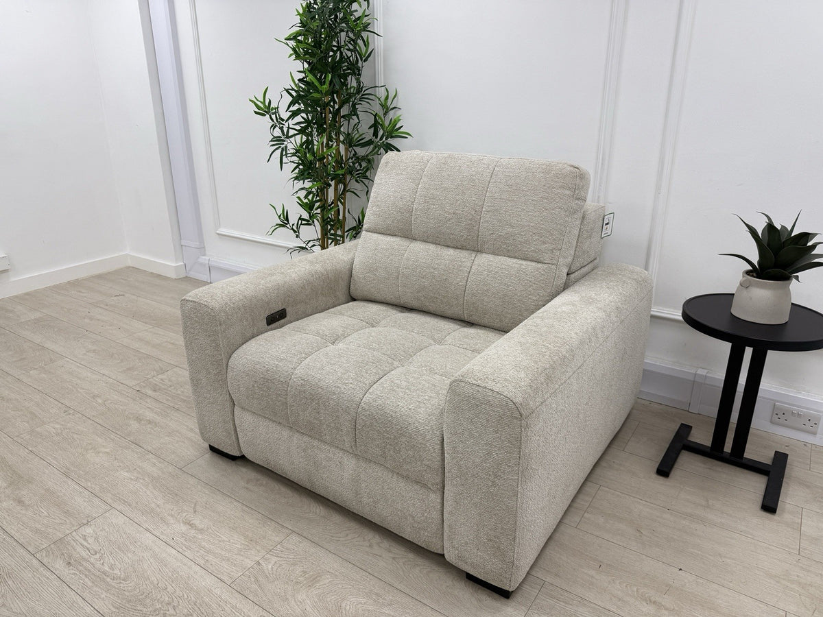 DFS Una Power Slider Chair In Oyster Fabric